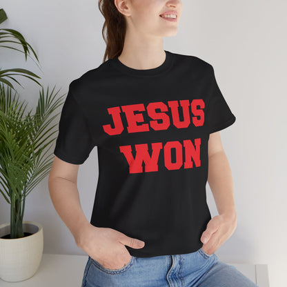 Wadsworth Grizzlies Jesus Won Unisex Jersey Short Sleeve Tee